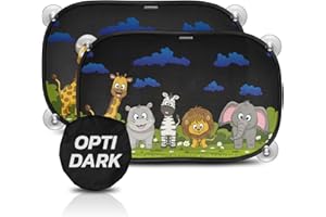 CARAMAZ Baby Car Sunshade with UV Protection 48 x 30 cm - Sun and heat protection, Kids Car Sunshade with suction cups and carrying bag