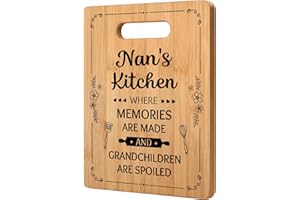 GLEEVARA Nan Gifts from Grandchildren, Nan Birthday Gifts - Unique Handmade Bamboo Cutting Board, Best Kitchen Gift for Nan, 11"x8.5"