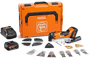 FEIN Multimaster sans fil AMM 500 Plus Top 4.0 Ah AS, plus de 30 accessoires Pour scier le bois et le métal, poncer, déposer des carreaux, 2 batterie 18V/4Ah et chargeur rapide GAL 1880 CV