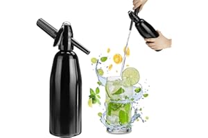 BUUMIN Sifone di soda, macchina per acqua frizzante 1L, Seltzer Water Maker, Mini macchina per soda portatile in alluminio per la produzione, Home gassato Bevande Scaldabagno
