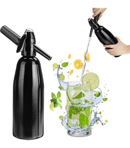 Original Soda Maker In Mattschwarz – Sprudelwasserbereiter Für Zu Hause, Inkl. 1L BPA-freier PET-Flasche (CO2-Zylinder Nicht Enthalten)