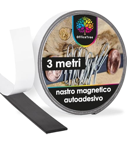 Nastro Magnetico Adesivo 5m X 15mm - Forte Adesivo 3M Per Lavagne, Zanzariere E Progetti Fai Da Te