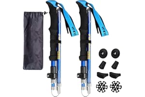 DOOKU Walking Poles - 2 Pack Collapsible Trekking Hiking Poles with Quick Lock System, Folding, Telescopic, Ultralight for Senior Trekking, Backpacking, Hiking