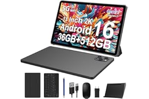 DEEMWOLF Tablet 11 inch Android 16 Tablet WiFi 5G,Octa-Core/36GB RAM+512GB ROM/8000mAh/20W/13+8MP/Face ID/TÜV/GMS/BT5.0/GPS,Android Tablets,Grey