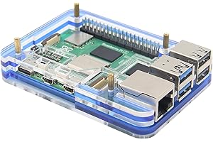eleUniverse Custodia acrilica per Raspberry Pi 5, Support Pi 5 Official Active Cooler