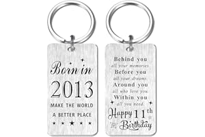 Gezxin Happy Birthday Keyring Gifts for Women Men-Personalised Steel Bday Gifts- Make The World A Better Place