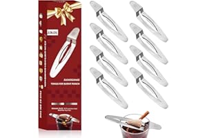 JJKOL Mini Feuerzangenbowle Set, Mini Feuerzange, 8 Stück Zuckerzange für Feuerzangenbowle, 14.5 x 3.5 cm, Zuckerzange Kleine Robuster Edelstahl, Universell Einsetzbares, Silber, Geschenkverpackung