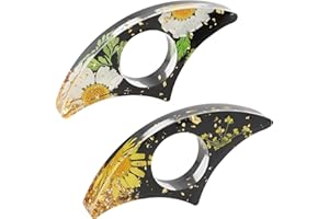 cobee Uchwyt na książki z suszonymi kwiatami, 2 sztuki, ręcznie robiony uchwyt na kciuki, akcesoria do czytania z żywicy, otwieracz do książek, kwiatowa zakładka dla nauczycieli, miłośników książek