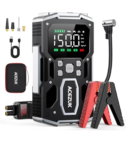 ACEZUK Car Battery 9000A 26800mAh Car Battery Booster 12V with Air