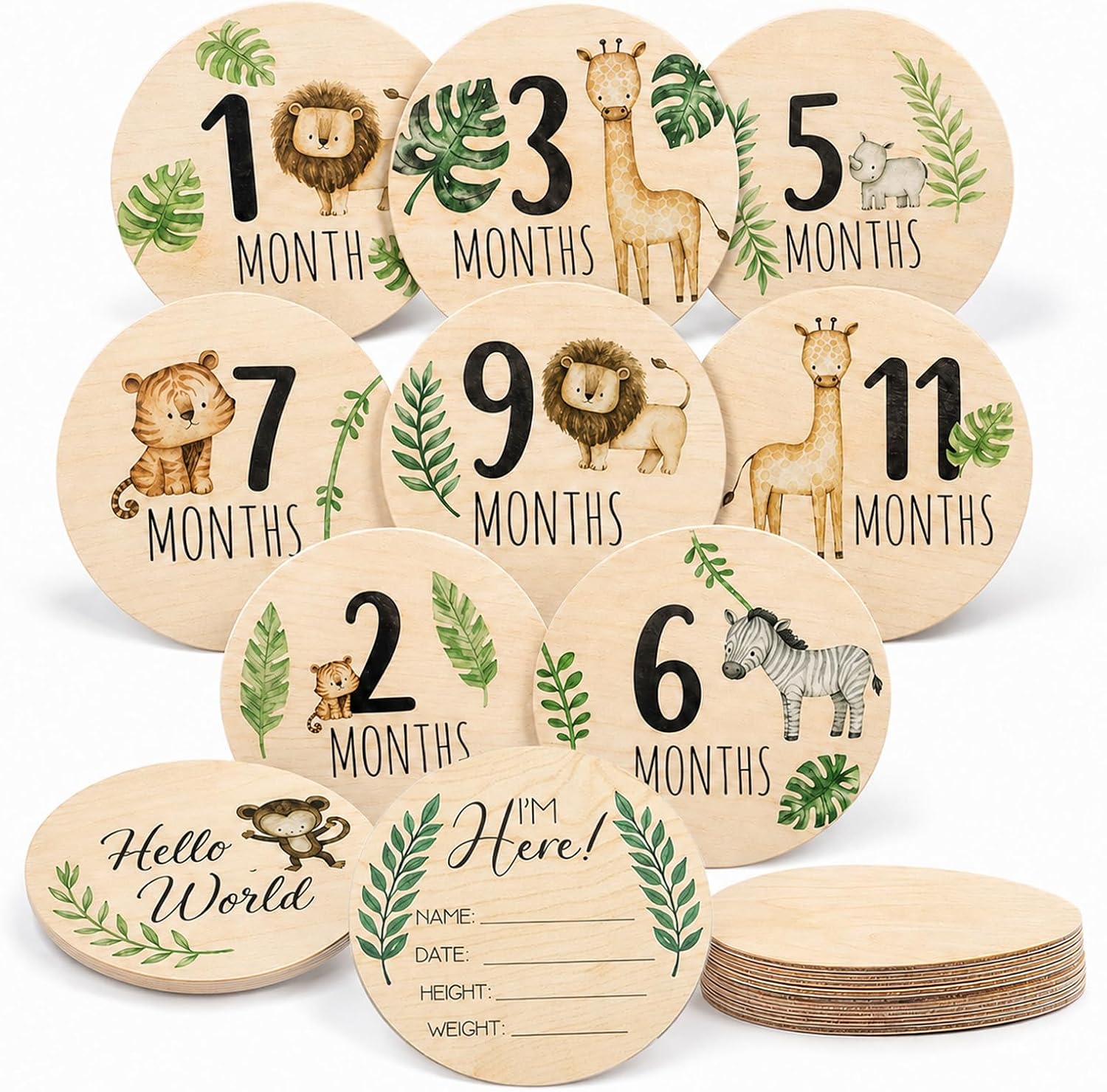 Verarbeitung & Materialqualität : Hyleara 7 Stück Monatskarten Baby 1-12 Monate