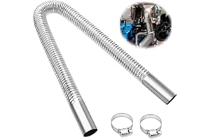 FLOEPX Abgasrohr Standheizung,60 CM Abgasschlauch für Stromerzeuger,Auto Edelstahl Abgasrohr,Abgasschlauch,Edelstahl Auspuff Schalldämpfer,mit Zwei Edelstahlklammern für Diesel Heizung