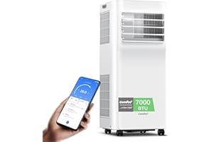 Comfee Mobiles Klimagerät Breezy Cool Pro 2.0,7000 BTU 2,0kW, Kühlen&Ventilieren&Entfeuchten,APP-Steuerung,Raumgröße bis 68m³(25㎡)，Mobile Klimaanlage mit Abluftschlauch,