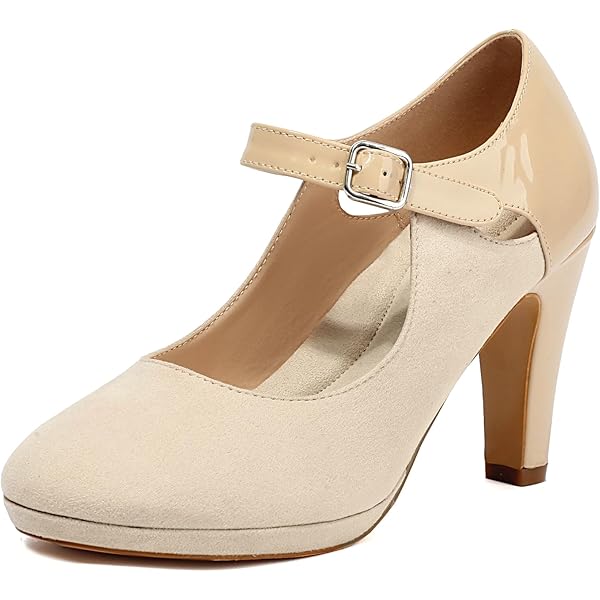Escarpins Mary Jane à Talon Bloc 9 Cm Avec Nœud Papillon - Daim Végétalien - Style Rétro Chic