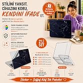 McStorey MacBook Air 13,6 in&ccedil; M2 M3 M4 M5 A2681 A3113 A3240 A3449 Kristal Şeffaf Sert Kılıf, Geometrik Mermer Desenli 3M Stic