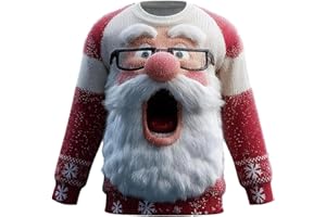 GENERIC Ugly Christmas Jumpers Mens Uk Shirt Xmas Shirts Novelty Crewneck Tops Casual Comfortable Men Jumper for Funny Golf Santa Claus Print Sweatshirt Pullover