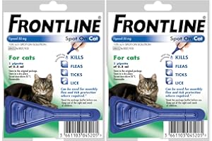 GIFTOLUXE Frontline Spot On for Cats | Flea And Tick Treatment For Cats, Frontline Flea Treatment For Cats, Frontline For Cats | 2 x 1 Pipette