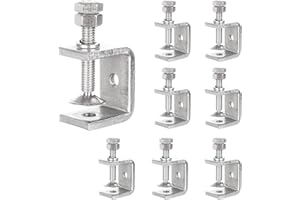AKOLAFE 8 Stück C klemme 30mm Edelstahl 304 C Zwingen Schraubklemme 0-25mm Roubste Trägerklemme Silbrige Tischklemme Hochleistung Schraubzwinge Für Holzbearbeitung, Schweißtischlerei, Tischlerei