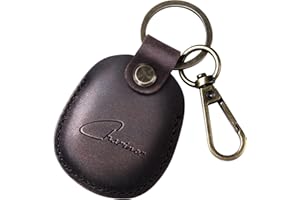 CHARINOR Hülle für Apple AirTag Anhänger, Airtags Schlüsselanhänger aus ECHTEM Leder, Versteckt Hülle für Air Tag(Kaffeebraun)