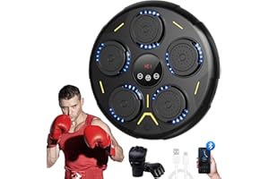VOLLO Music Boxing Machine, Smart Bluetooth Boxing Machine, Wall Mounted Boxing Training Equipment with Boxing Gloves, 9 Speeds & Modes