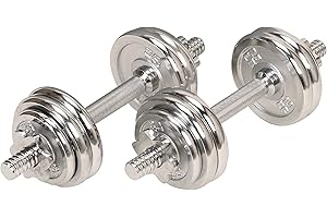 Sunny Health and Fitness Unisex zestaw chromowanych hantli 15 kg z futerałem, szary, jeden rozmiar