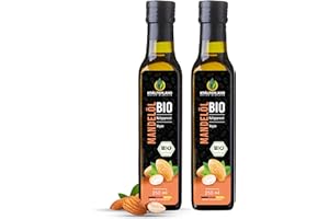 ‎KRÄUTERLAND N A T U R - Ö L M Ü H L E Kräuterland Bio Mandelöl 2X250ml (500ml), Kaltgepresst, naturrein ohne Zusatzstoffe, Vegan & GVO-frei, geeignet für Haut & Haare, Premium Qualität