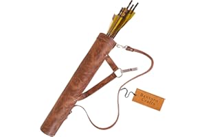 BANTORO CRAFTS Carquois de tir à l'arc en Cuir – Sac bandoulière Traditionnel à la Taille et à la Hanche avec bandoulière réglable pour Le tir et la Chasse
