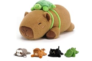 SQEQE Capybara Kuscheltier mit Gewicht, Weiches Gewichtetes Wasserschwein Plüschtier Kuscheltierkissen, Kawaii Plüschtiere für Kinder und Erwachsene 25CM