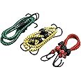 SARTHAK® High Strength Elastic Tying Rope with Hooks, Shock Cord Cables, Luggage Tying Rope with Hooks (Length 8 Feet, Set of 3)