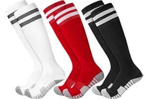 Yamitora 3 Paar Kinder Fußball Stutzen Fußballsocken 33-37 Fußball Fussball Socken Sportsocken Trainingssocken für Jungen Mädchen von 5-12 Jahren