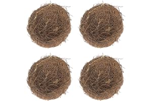 BYNYXI 4 Stück Rattan Vogelnest, 15cm Künstliches Osternest Schaum Wachteleier Festival Ostern Deko Handgemacht Frühling Zweige Rattan Nest für Ostern Tischdeko Basteln Foto Requisiten