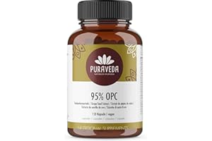 PURAVEDA OPC Traubenkernextrakt Kapseln hochdosiert - 400mg reines OPC - 95% echter OPC Gehalt - Vegan - 100% ohne Zusätze