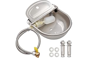 YUECHENG BREUAILY TräNkebecken Niederdruck Schwimmer-Tränkebecken aus Edelstahl Rindertränke Wassertränke für Rinder Pferd Schwein Schaf Hund Trinker (Mit Drainageloch)