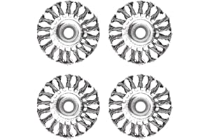 ATOPLEE Wire Wheel Brush, 4pcs 100mm Twist Knotted, Carbon Steel Wire Wheel for Angle Grinder, for Heavy-Duty Use of Various Metals (Diameter: 100mm,4pcs)