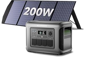 ALLPOWERS R1500 LITE Estación de Energía Solar con UPS <15ms, 1600W/1056Wh, Carga Rápida MPPT 650W, Para Emergencias Hogar y Exteriores (R1500 LITE+SP033-200W)