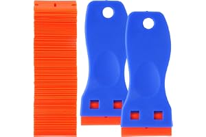 2 stycken mini plastskrapor med 110 stycken reservblad, plastspatel
