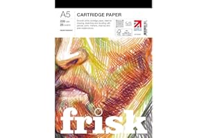 Frisk Cartridge Drawing Sketching Paper Pad A5 200gsm, White
