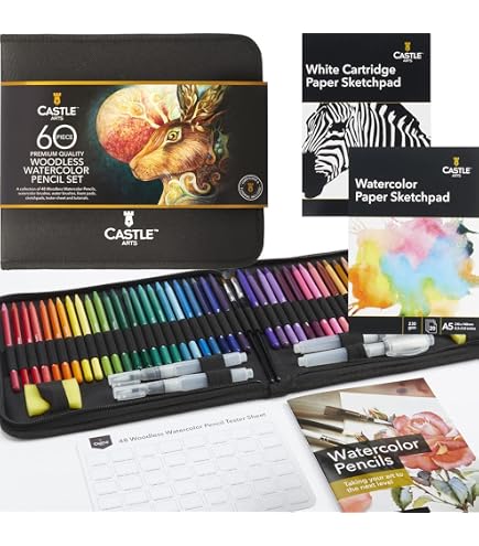Lot De 72 Crayons Aquarelle Arrtx - Mine 3.8mm Résistante - Avec Pinceau Nylon - Pour Dessin Et Croquis