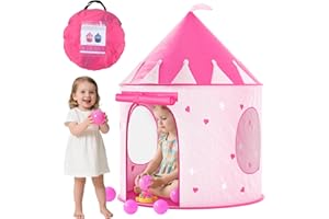 YIBEBE Tente de Jeux Enfant Interieur: Tente Château de Princesse - Tipi Portable Pliable pour Enfants pour Garçons et Filles - Cadeau pour Enfants (Pink)