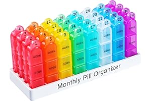 Zoksi Monat Tablettenbox 3 Fächer, Pillendose Morgen-Mittag-Abend, Tablettenbox 31 tage 3 Mal am Tag, 30 Tage Monatliche Pillendose, Medikamentenbox mit 96 Fächern für die Aufbewahrung von Tabletten