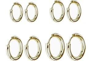 LONSVTTU 4 paia orecchini a cerchio per uomo e donna, leggeri, acciaio inossidabile, cartilagine, ipoallergenico, oro 8-14 mm