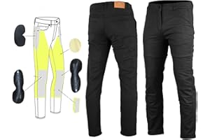 Bikers Gear Australia New Modern Chino Style Kevlar Lined Protective Motorcycle Jeans with CE 1621-1 Protection, Black