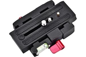 GLOGLOW Quick Release Plate, Professional Plate Adapter Clamp Base Plate for Manfrotto 500 AH 701 503 HDV 577