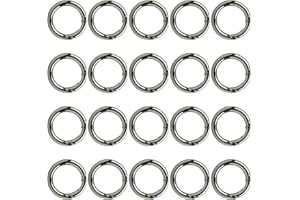 Gsrhzd 20 PCS Round Carabiner, Round Spring O Ring, Zinc Alloy Spring O Rings Spring Snap Clip for DIY Craft Making Or Handbag Decorations - Inner Diameter 17 mm(Gun Black)