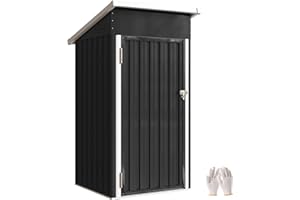 Outsunny Caseta de Jardín Exterior 0,74 m², 107,5x91x185 cm, Cobertizo de Jardín Exterior Metálico con Techo Inclinado, Puerta con Cerradura y Ventilaciones para Almacenamiento de Herramientas, Gris