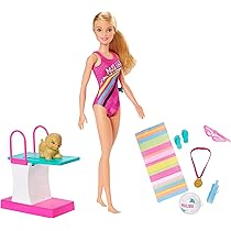 Barbie Seyahatte Yuzucu Barbie Oyun Seti 30 Cm Bebek Dalis Tahtasi Ve Kopegi Dahil Ghk23 Amazon Com Tr Oyuncak
