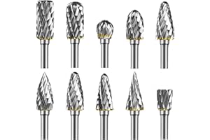 [10 sztuk] EASERIA Zestaw frezów węglikowych, frez obrotowy z węglika wolframu, średnica wału 3 mm, do samodzielnego cięcia drewna, wiercenia, grawerowania, polerowania metali