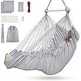 Hängesessel für Outdoor & Indoor, Hängeschaukel Hängestuhl Outdoor für Kinder Erwachsene bis 200kg, Hängesitz mit 3 Kissen un