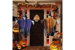 KEEPAA Halloween Witch Decor Ghosts, 2PCS Witch Arm Flessibile occhi illuminati 41 in Creepy Spaventosi Puntelli per Parete Giardino Patio Prato Decorazione del Giardino Festa all'aperto (2PS Strega)