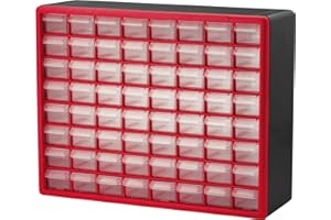Akro-Mils Plastic Storage Cabinet with 64 Drawers for Garage Organization, Bead Organizer, Building Brick Storage, Teacher Tool Box