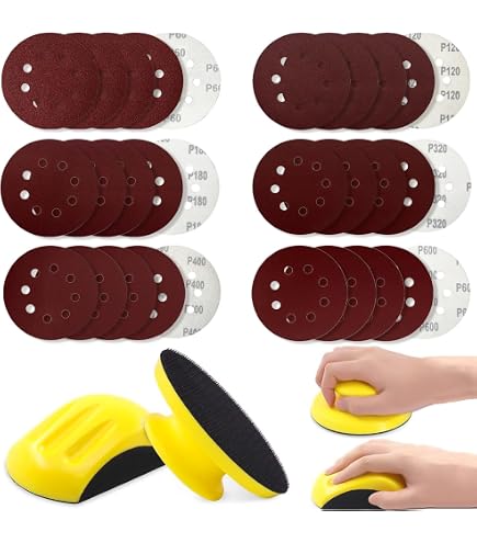 Set De 4 Cales à Poncer - Papiers Verre 60 à 600, Formes Souris/fer/rond, Oxyde D'aluminium